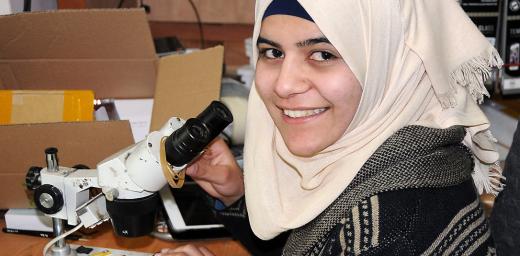 Ghadeer Altawil at her work station in Beit Hanina. Photo: LWF/ Jerusalem