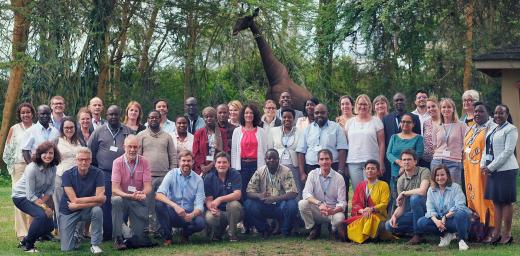 LWF World Service staff meet in Naivasha, Kenya for the 2022 Global Leadership Team Meeting (GLTM) in-person for the first time in three years.Â Photo: LWF/M. RenauxÂ 