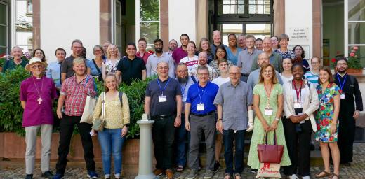 Participants, with Hansbauer front row, second from left, at the 2023 summer course of the Institute for Ecumenical Research in Strasbourg. Photo: Institute for Ecumenical Research, Strasbourg