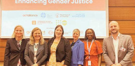 Participants in the panel on protecting civic space, enhancing gender justice. Photo: LWF/E. Wolf