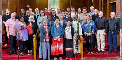 The inaugural cohort of TEIL began their program on 9 October 2023, Indigenous Peoples’ Day in the USA. The program was launched with in-person classes, an opening ceremony, and a celebration attended by leaders across the ELCA. Photo: PLTS