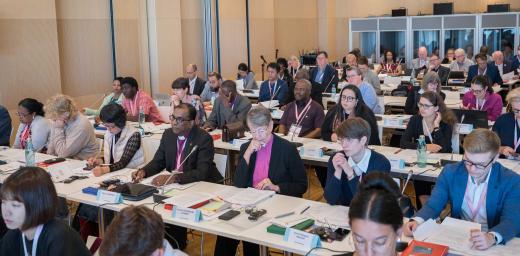 The newly LWF Council convened for their first session following the LWF Thirteenth Assembly, held in Krakow, Poland on September 2023. Photo: LWF/Albin Hillert