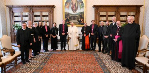 Pope Francis meets with LWF delegation in private audience in the Vatican. Photo: VaticanMedia